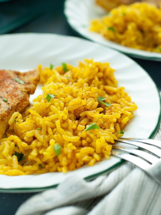 Yellow Rice in Oven